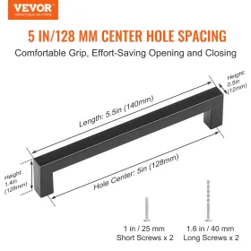 30 Pack Cabinet Pulls, 5,03in / 128mm Center til Center Slim Square Kitchen Cabinet Skuff, Rustfrit Steel Modern Kitchen