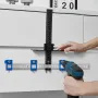 Cabinet Hardware Jig, Aluminum Alloy and Stainless Steel Cabinet Handle Jig with Center Punch, Adjustable Cabinet Hardware Templ