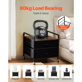 Mini køleskabstativ med opbevaring 176 lbs sort mini køleskab Tabel 2 skuffer