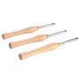Lathe Chisel Set 3PCS Wood Working Turning Tools Carbide Steel Toolbox