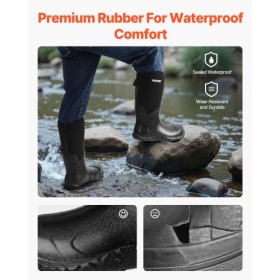 Rubber Boots Men Protective Footwear Steel Toe Work Rain Boots Size 10 US