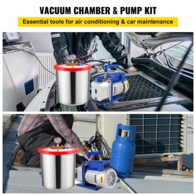 on Vacuum Chamber &1/4hp 3cfm Single Stage Vacuum Pump For Removing Gases