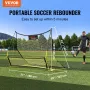 Soccer Trainer, 2-IN-1 Portable Soccer Rebounder Net, 182.9 x129.5 cm Iron Soccer Practice Equipment, Sports Football Rebounder 