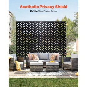 Metal Privacy Screen 47" x 72" Freestanding Outdoor Privacy Screens