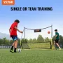 Soccer Trainer, 2-IN-1 Portable Soccer Rebounder Net, 182.9 x129.5 cm Iron Soccer Practice Equipment, Sports Football Rebounder 