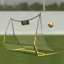 Soccer Trainer, 2-IN-1 Portable Soccer Rebounder Net, 182.9 x129.5 cm Iron Soccer Practice Equipment, Sports Football Rebounder 