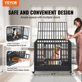 47 tommer Heavy Duty Dog Crate, uforglemmelig hundekasse