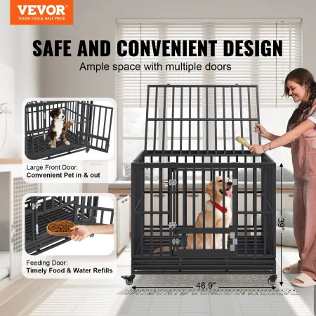 47 tommer Heavy Duty Dog Crate, uforglemmelig hundekasse