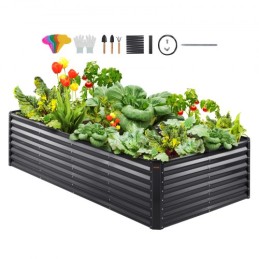 Raised Garden Bed,94.5x 47.2 x 23.6 inch Galvanized Metal Planter Box, Outdoor Planting Boxes with Open Base, for Growing