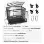 47 Inch Heavy Duty Dog Crate, Indestructible Dog Crate, 3-Door Heavy Duty Dog Kennel for Medium to Large Dogs with Lockable Whee