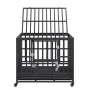 38 Inch Heavy Duty Dog Crate, Indestructible Dog Crate, 3-Door Heavy Duty Dog Kennel for Medium to Large Dogs with Lockable Whee