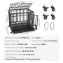 42 Inch Heavy Duty Dog Crate, Indestructible Dog Crate, 3-Door Heavy Duty Dog Kennel for Medium to Large Dogs with Lockable Whee