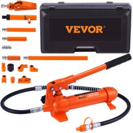 4 Ton Porta Power Kit, Portable Hydraulic Jack with 3.9 ft/1.2 m Oil Hose, Auto Body Frame Repair Kit with Storage Case for Car
