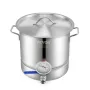 Stainless Steel Kettle, 18.9 L Brewing Pot, Tri Ply Bottom for Beer, Brew Kettle Pot, Home Brewing Supplies Includes Lid, Handle