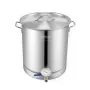 Stainless Steel Kettle, 60.6 L Brewing Pot, Tri Ply Bottom for Beer, Brew Kettle Pot, Home Brewing Supplies Includes Lid, Handle