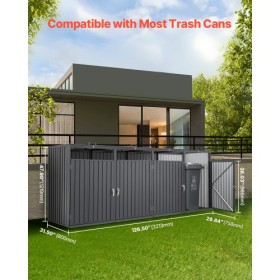 Trash Can Storage Garbage Can Storage Shed 4 x 52.79 Gal for Trash Cans