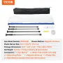 Dust Barrier Poles, 12 Ft Barrier Poles, Dust Barrier System with 4 Telescoping Poles, Magnetic Zipper, Carry Bag and 32.8x13.12