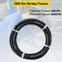 Hydrulic Hose 1/2" Hydraulic Oil Hoses 50 Feet 5000 PSI Maximum Pressure
