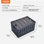 Collapsible Storage Bins with Lids, 65L 3 Packs, Folding Plastic Stackable Utility Crates with Handles, Large Heavy Duty Contain