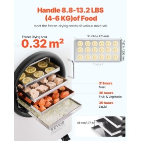 Vacuum Freeze Dryer 4-Layer Fruit Vegetable Freeze Drying Machine White