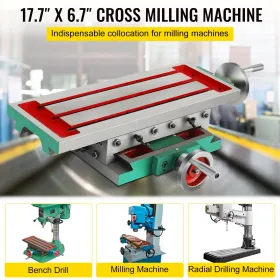 Milling Table 17.7Ã—6.7Inch Compound Slide Milling Table 30KG Multifunction Worktable Cross Milling Machine Compound 2 Axis 4