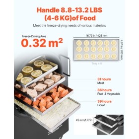 Vacuum Freeze Dryer 4-Layer Fruit Vegetable Freeze Drying Machine Black