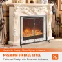 Fireplace Screen 2 Panel with Door, Sturdy Iron Mesh Fireplace Screen, 990(L) x802(H)MM Spark Guard Cover, Simple Installation, 