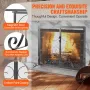 Fireplace Screen 2 Panel with Door, Sturdy Iron Mesh Fireplace Screen, 990(L) x802(H)MM Spark Guard Cover, Simple Installation, 