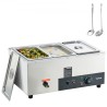 Commercial Electric Food Warmer Countertop Buffet 3*8 Qt Pan Bain Marie