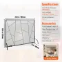 Fireplace Screen Single Panel, Sturdy Iron Mesh Fireplace Screen, 906(L) x720(H)MM Spark Guard Cover, Simple Installation, Free 