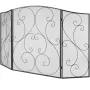 Fireplace Screen 3 Panel, Sturdy Iron Mesh Fireplace Screen, 122(L)x76.7(H)CM Spark Guard Cover, No Assembly Required, Free Stan