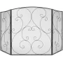 Pejsskærm 3 panel, robust jernmesh pejsskærm, 122 (L) X76.7 (h)