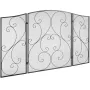 Fireplace Screen 3 Panel, Sturdy Iron Mesh Fireplace Screen, 122(L)x76.7(H)CM Spark Guard Cover, No Assembly Required, Free Stan