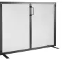 Pejsskærm 1 panel med dør, robust jernmesh pejsskærm, 990 (l)
