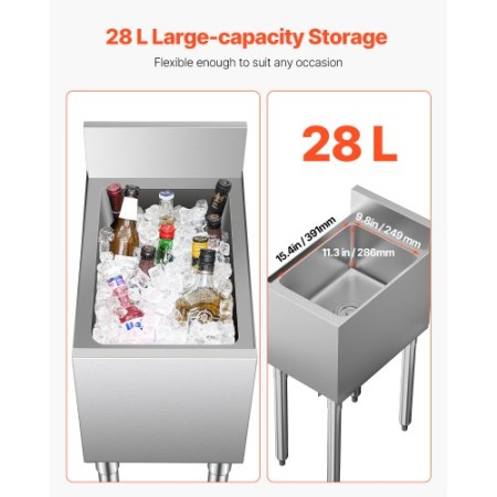 Kommerciel isbakke 28 l underbar isbakke med glidende lågflaskeholdere