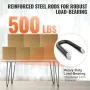 482.6MM Hairpin Furniture Legs, Metal Home DIY Projects for Nightstand, Coffee Table, Desk, 226.8KG Load Capacity with Rubber Fl