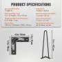 482,6 mm hårnålemøbler ben, metal hjem DIY -projekter til