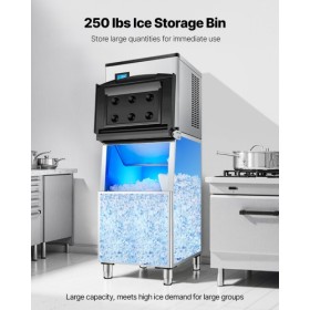 Commercial Ice Maker Storage Bin 250lbs Capacity Ice Bin with Filter