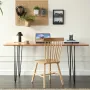 Hairpin Table Legs 0.7M, Set of 4 Desk Legs 408.2KG Load Capacity, Hairpin Desk Legs 3 Rods for Desk Chairs Bench Dining End Tab