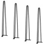 Hairpin Table Legs 0.7M, Set of 4 Desk Legs 408.2KG Load Capacity, Hairpin Desk Legs 3 Rods for Desk Chairs Bench Dining End Tab