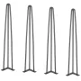 Hairpin Table Legs 0.7M, Set of 4 Desk Legs 408.2KG Load Capacity, Hairpin Desk Legs 3 Rods for Desk Chairs Bench Dining End Tab