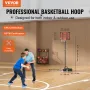 Basketball Hoop, 5-7 ft Adjustable Height Portable Backboard System, 28 inch Basketball Hoop & Goal, Kids & Adults Basketball Se