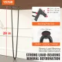 711.2MM Hairpin Furniture Legs, Metal Home DIY Projects for Nightstand, Coffee Table, Desk, 226.8KG Load Capacity with Rubber Fl