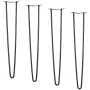 711.2MM Hairpin Furniture Legs, Metal Home DIY Projects for Nightstand, Coffee Table, Desk, 226.8KG Load Capacity with Rubber Fl