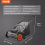 Push Lawn Sweeper, 21inch Leaf & Grass Collector, Strong Plastic Wheels & Heavy Duty Thickened Steel Durable to Use with Large C