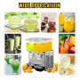 Commercial Cold Beverage Dispenser Stainless Steel Fruit Juice Beverage Dispensers 2 Tanks 6.4 Gallon Ice Tea Drink Dispenser Eq