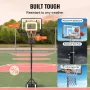 Basketball Hoop, 5-7 ft Adjustable Height Portable Backboard System, 32 inch Basketball Hoop & Goal, Kids & Adults Basketball Se