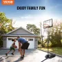 Basketball Hoop, 5-7 ft Adjustable Height Portable Backboard System, 32 inch Basketball Hoop & Goal, Kids & Adults Basketball Se