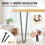 406.4MM Hairpin Furniture Legs, Metal Home DIY Projects for Nightstand, Coffee Table, Desk, 226.8KG Load Capacity with Rubber