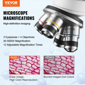 Compound Trinocular Microscope 40X-5000X Two-Layer Mechanical Stage